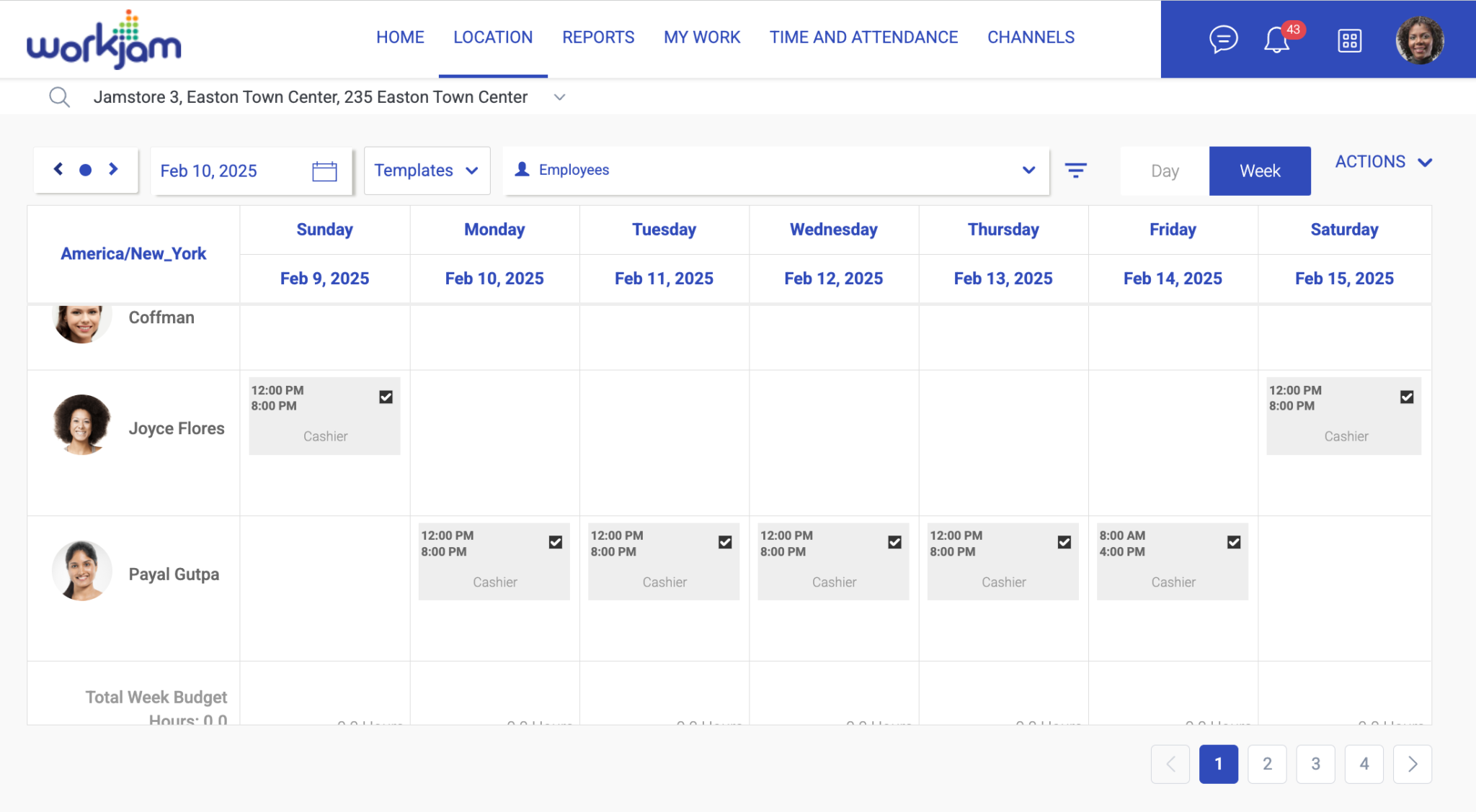 Legacy manage schedule screenshot